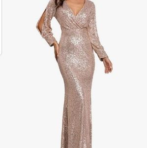 Gold sequin dress